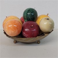 Marble Fruit in Brass Bowl