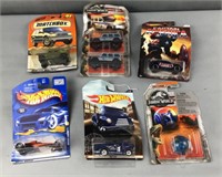7 hot wheels/matchbox toy cars