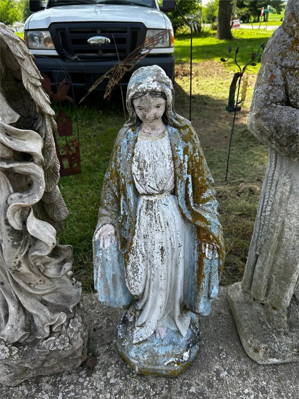 Concrete Virgin Mary Statue
