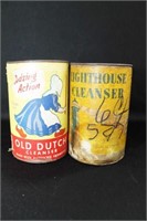2 VINTAGE ADVERTISING CANS: OLD DUTCH CLEANSER