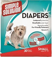 Simple Solution Disposable Dog Diapers, Small, 30