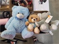 Plush bears and elephant some with tags