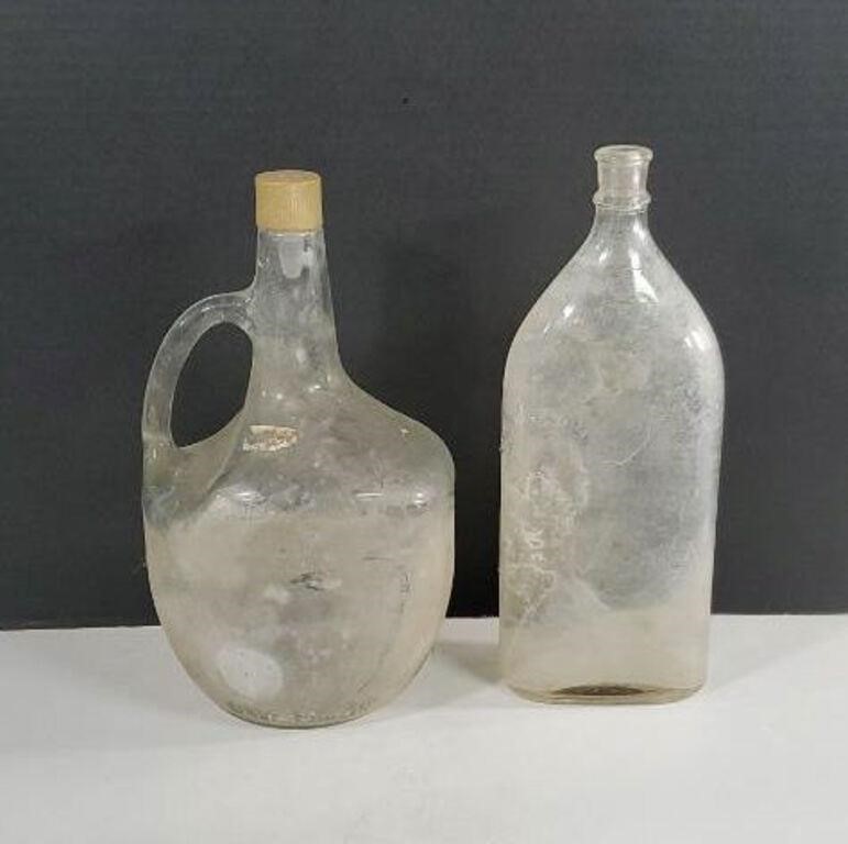 Vintage Glass Bottles- 1x Half Gallon