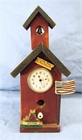 WOOD BIRDHOUSE CLOCK*RUSTIC HOME DECOR