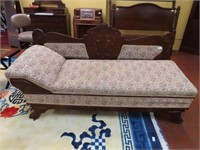 Vintage Fainting Sofa, Unfolds into Bed - 74" L