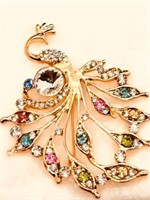 Bird of Paradise Rhinestone Brooch3"