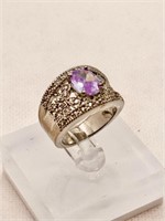 Amethyst 1ct Ring in pave Setting  PreOwned