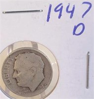 1947 D Roosevelt Silver Dime