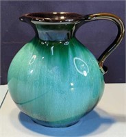 Large Blue Mountain Pottery Water Pitcher 8x9"