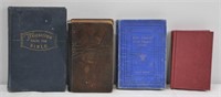 4pc Antique c1800, c1900 Bible & Prayer Books