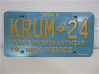 Vtg 1979 New Mexico License Plates