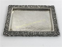 HAMMERED STERLING SILVER RECTANGULAR SHALLOW TRAY