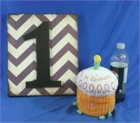 First birthday metal sign 12"x14"  & musical