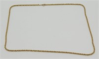 Vintage 12K Gold Filled Rope Chain - 24” long,