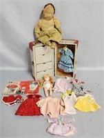 Vintage Ginger Doll w/ Extras & Early Cloth Doll