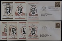 US Stamps Famous Americans FDC 1940 complete set,