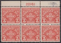US Stamps #J78 Mint NH Plate Block of 6