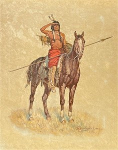 ROBERT FARINGTON ELWELL INDIAN SCOUT PAINTING