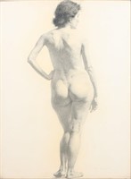 RARE W.R. LEIGH FEMALE NUDE DRAWING