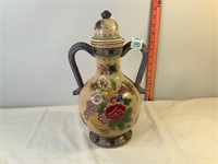 Chinese Pottery 2 Handled Jar w/Lid