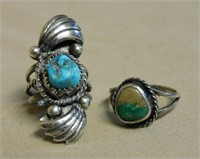 Turquoise and Agate Rings.
