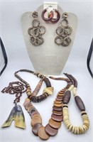 Wood & Bone Necklaces And Unusual Pierced