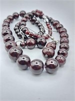 #2 Natural Amethyst Polished Bead 16in Necklace
