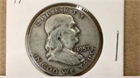 1957 Eisenhower half dollar silver coin