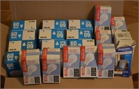 Box Lot of New Light Bulbs - Three-way & 60 watt