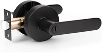KNOBWELL 1 Pack Black Door Handle with Lock Heavy