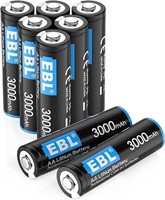 EBL 6 Pack AA 3000mAh Lithium Batteries, 1.5V