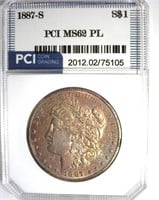 1887-S Morgan MS62 PL LISTS $550