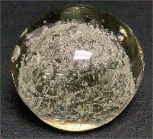 Vintage Bubbles Crystal Paperweight