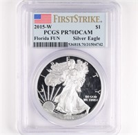 2015-W Proof Silver Eagle PCGS PR70 DCAM