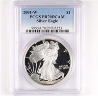 2001-W Proof Silver Eagle PCGS PR70 DCAM