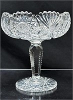 10” Cut glass compote nice