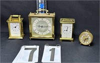 1 Howard Miller & 3 other Brass clocks