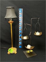20” Lamp & 3 Candle stand