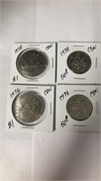 1976 & 1978 Canadian Silver Dollars And 50 Cent Co