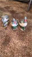 3 Ceramic Ducks