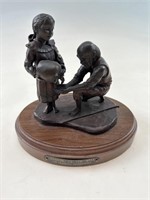 Sharing of the Well Bronze Statue Signed