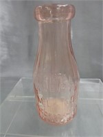 Liberty Pink Milk Bottle -Embossed