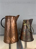 (2) Imported Copper Pitchers