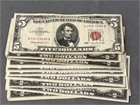 (8) $2 Bills & Red Seal $5 Bill