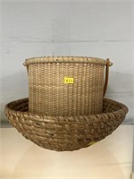Rye Straw Woven Bowl with Woven Canister