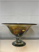 Unsigned Art Glass Compote