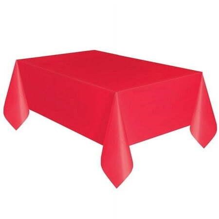 Red Plastic Party Tablecloths  108 x 54in 9 ct  Wa