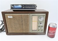 Radio Sony vintage et radio-réveil GE