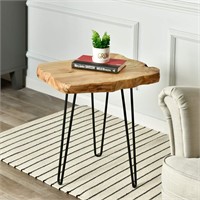 WELLAND Live Edge Side Table with Hairpin Legs,