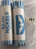1-$2 Roll of 2006P & 1 Roll 2005D Nickels UNC